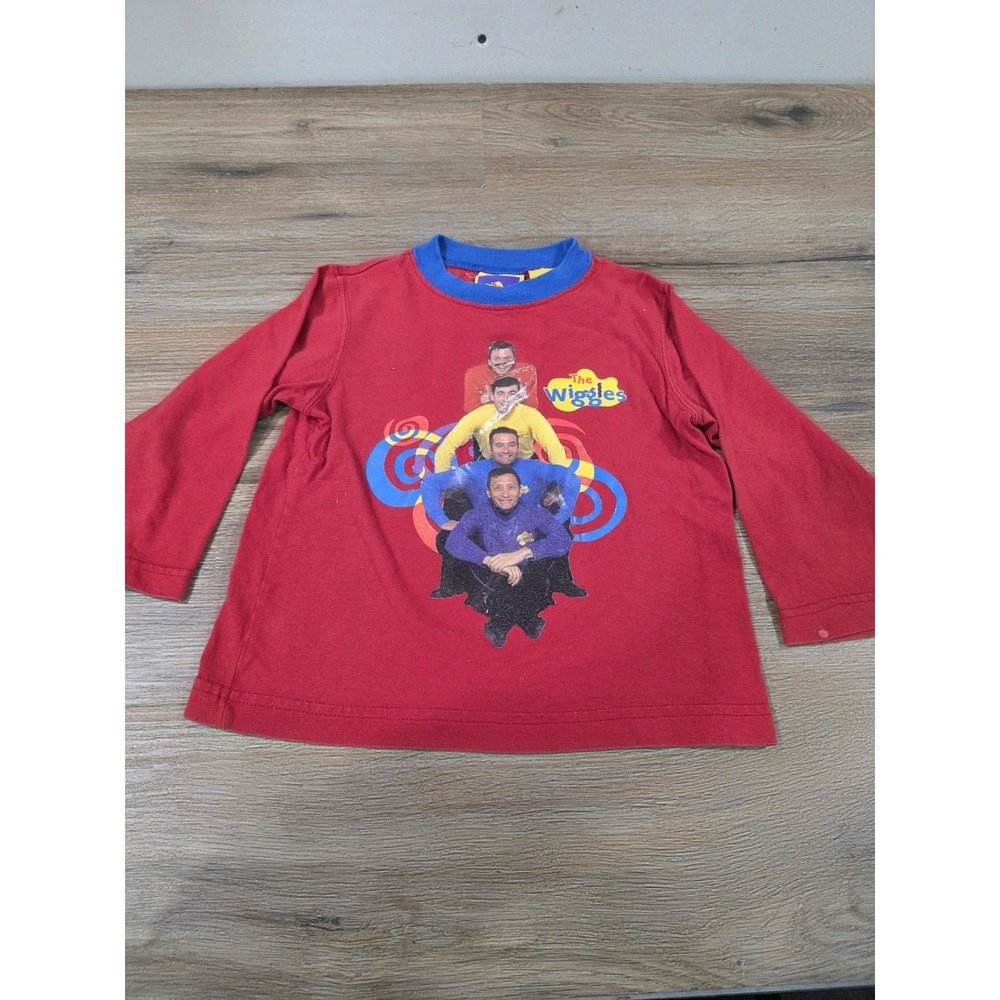 Vintage The Wiggles Long Sleeve Tee Toddler Size 4T Red